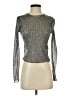 Topshop Metallic Silver Long Sleeve Top Size 2 - photo 1