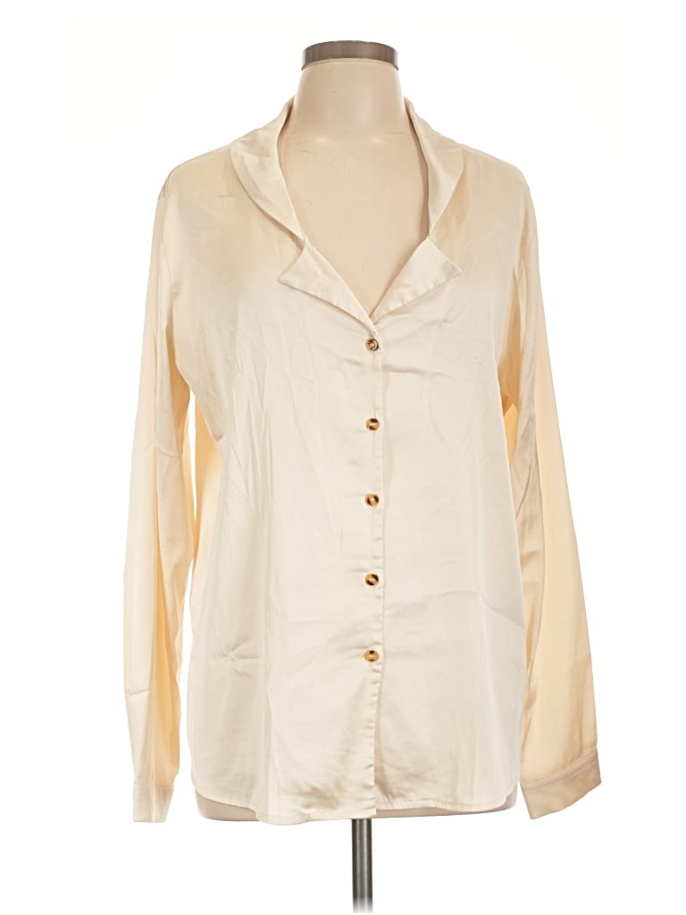 Pre-owned Never Fully Dressed Long Sleeve Blouse In Ivory