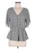 Sienna Sky 100% Polyester Gray 3/4 Sleeve Blouse Size M - photo 1