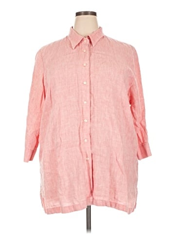 Lands' End 3/4 Sleeve Button-Down Shirt (view 1)