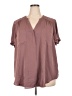 Torrid 100% Polyester Burgundy Short Sleeve Blouse Size 3X Plus (3) - photo 1