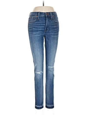 Madewell 9" Mid-Rise Skinny Jeans in York Wash: Rip and Repair Edition (view 1)