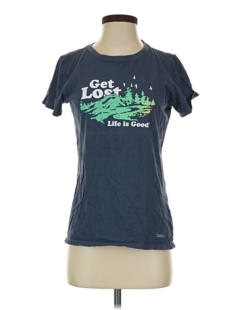 Pre-owned Life Is Good Short Sleeve T-shirt In Blue