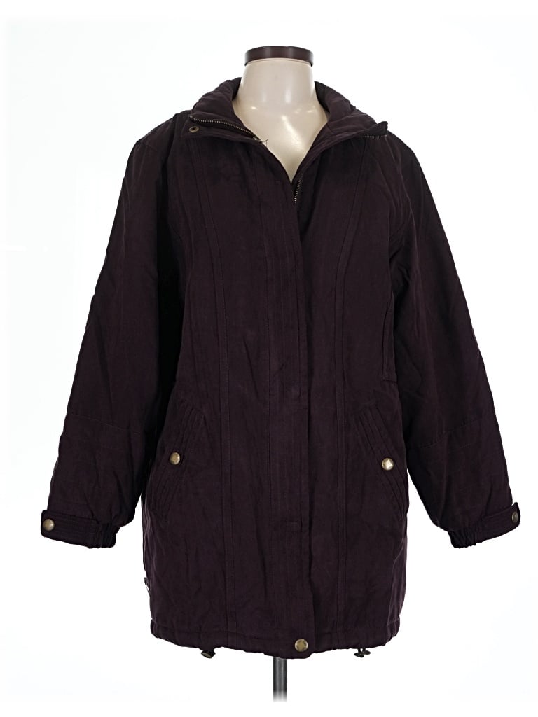 Pre-owned St. John's Bay Coat In Burgundy