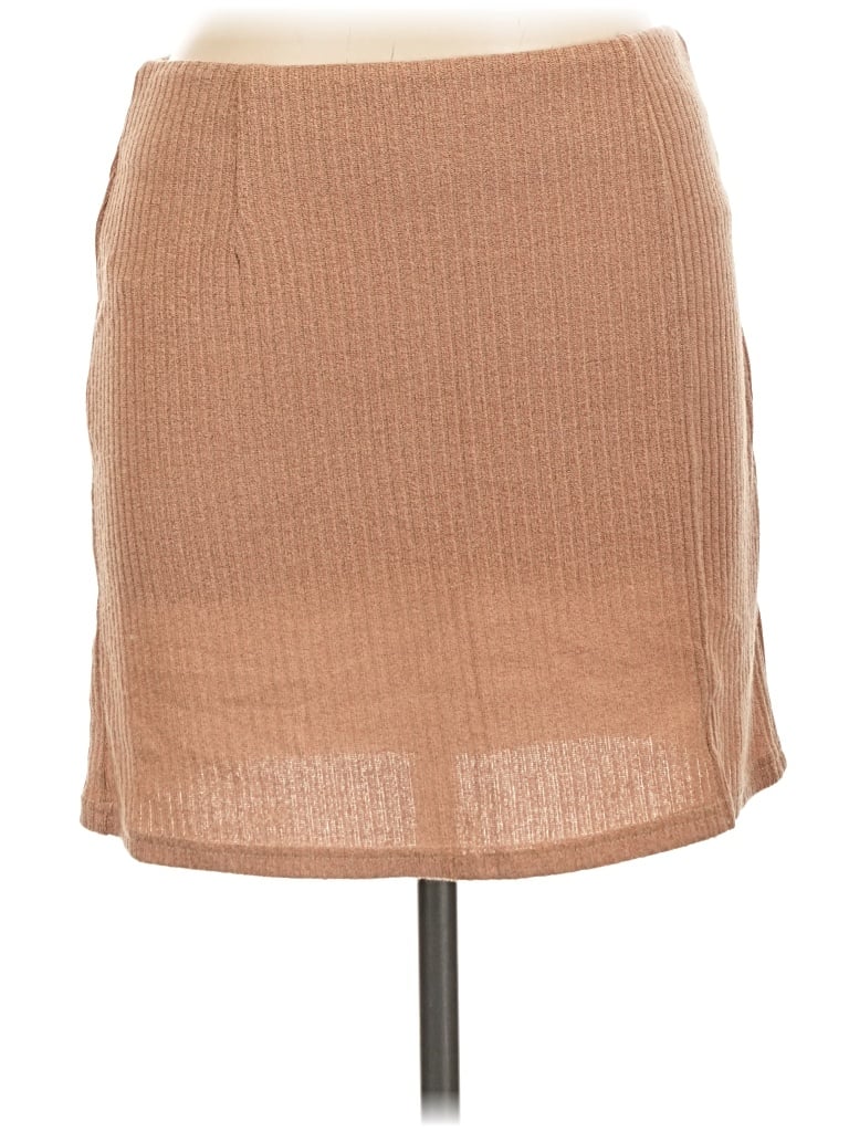 Pre-owned Romwe Casual Skirt In Tan