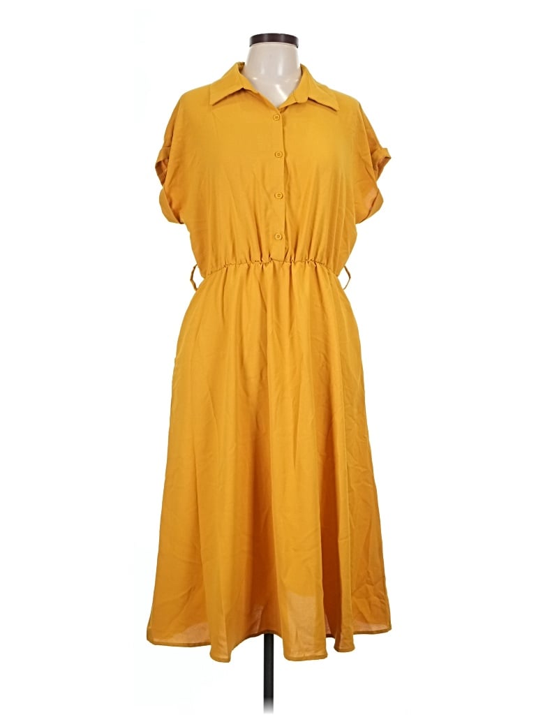 Pre-owned Ecowish Casual Dress In Yellow
