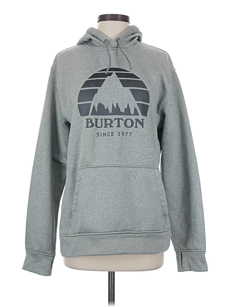 Pre-owned Burton Pullover Hoodie In Gray