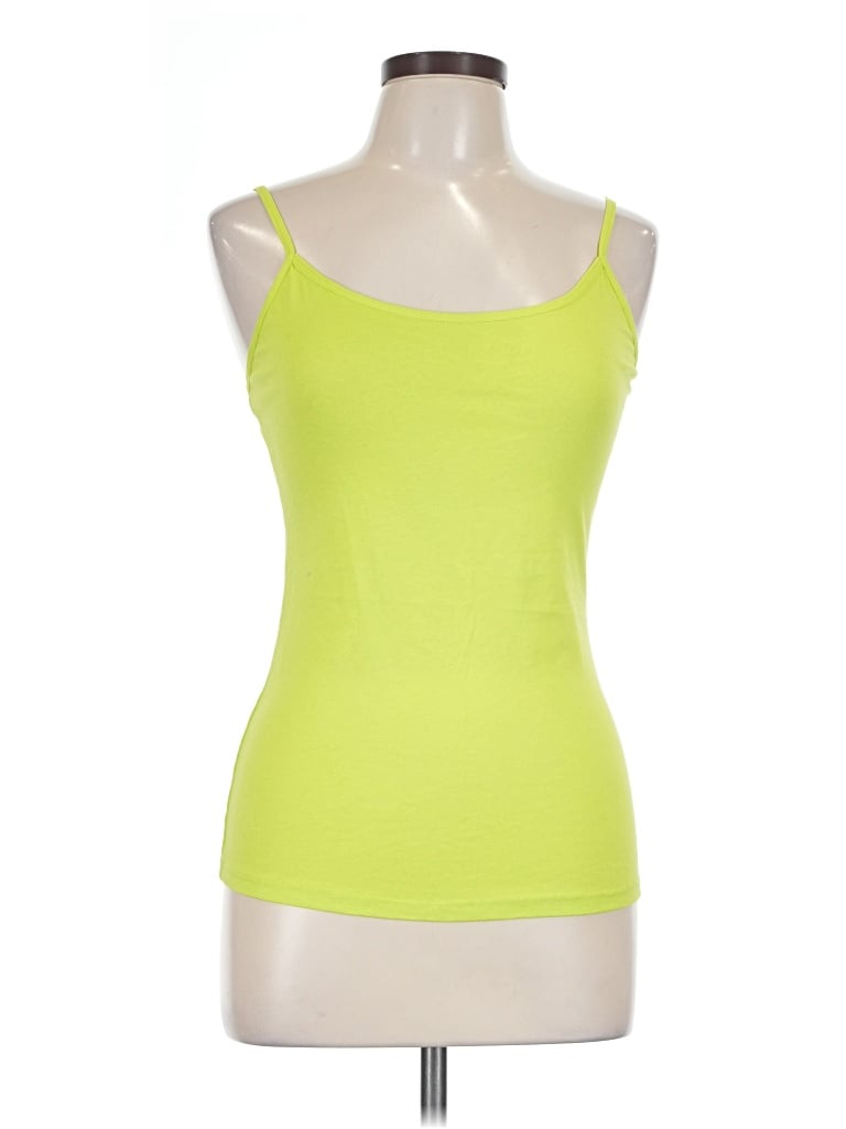 Pre-owned Active Basic Tank Top Green Strapless Neckline Tops