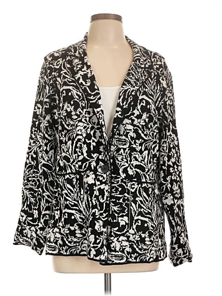 Pre-owned Chico's Blazer Jacket In Black