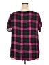 Torrid 100% Polyester Plaid Checkered-gingham Black Pink Short Sleeve Blouse Size 2X Plus (2) - photo 2