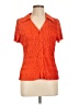 Pleione 100% Polyester Orange Short Sleeve Blouse Size L - photo 1