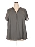 Torrid 100% Polyester Gray Short Sleeve Blouse Size 2X Plus (2) - photo 1