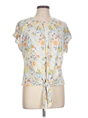 Wrapper Short Sleeve Blouse (view 1)