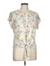 Wrapper Gray Short Sleeve Blouse Size L - photo 1