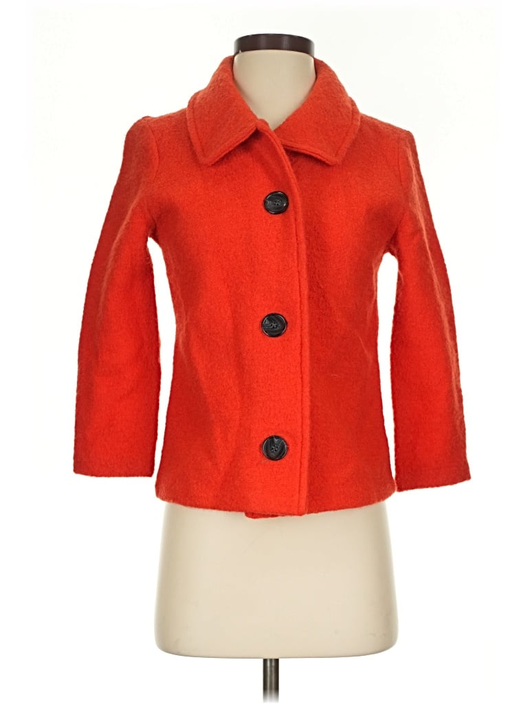 Pre-owned Evan Picone Wool Coat In Red