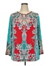 Susan Graver Teal Long Sleeve Blouse Size XXL - photo 1