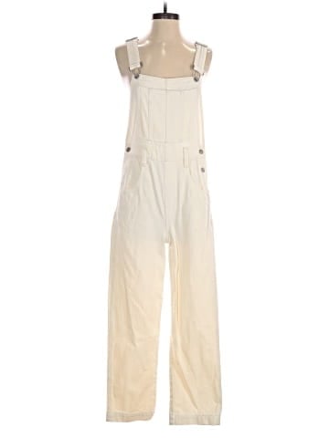 Madewell Straight-Leg Overalls in Tile White (view 1)