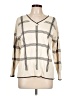 Christopher & Banks 100% Cotton Plaid Ivory Pullover Sweater Size L - photo 1