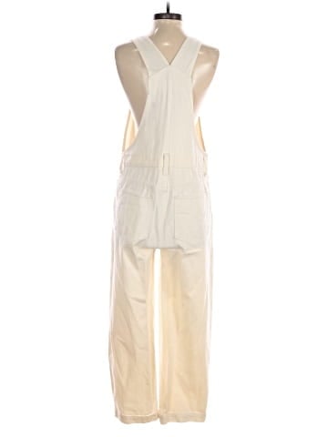 Madewell Straight-Leg Overalls in Tile White (view 2)