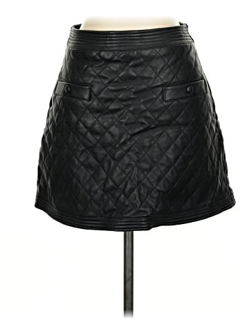 Aqua Faux Leather Skirt (view 1)
