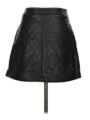 Aqua Faux Leather Skirt (view 2)