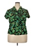 Sag Harbor 100% Polyester Tropical Green Short Sleeve Blouse Size 18 - photo 1