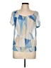 Joe Fresh 100% Polyester Blue Short Sleeve Blouse Size L - photo 1