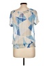 Joe Fresh 100% Polyester Blue Short Sleeve Blouse Size L - photo 2