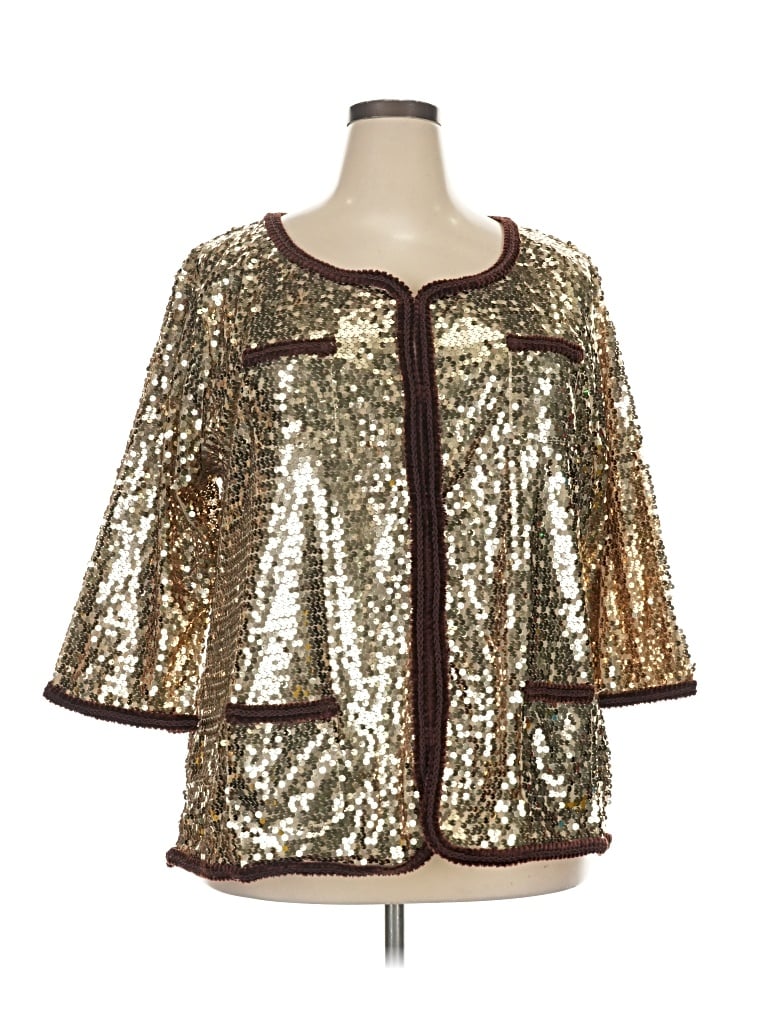Iman 3/4 Sleeve Blouse In Gold