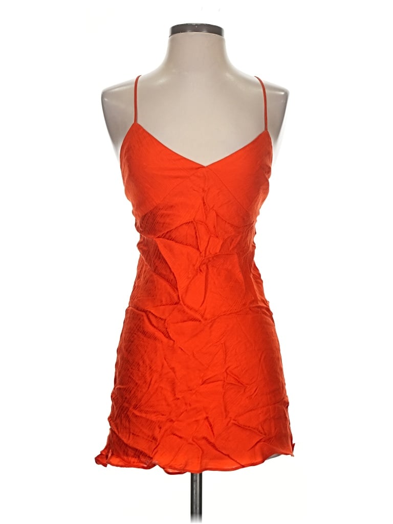 Pre-owned Blue Life Sleeveless Top Orange Halter Neckline Tops
