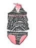 Justice Chevron-herringbone Pink Two Piece Swimsuit Size 14 - photo 1