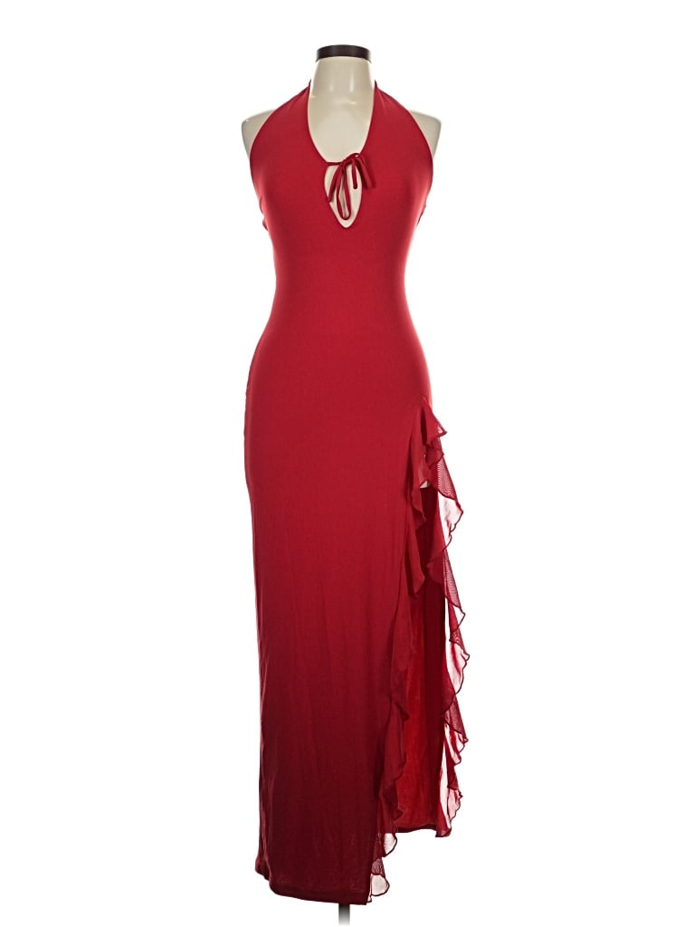 White Fox Cocktail Dress In Burgundy