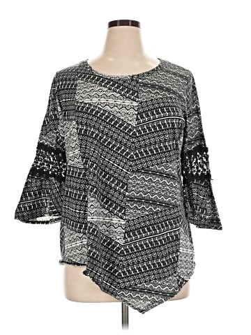 NY Collection 3/4 Sleeve Top (view 1)