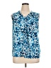 Calvin Klein Animal Print Blue Sleeveless Blouse Size 1X - photo 1