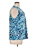 Calvin Klein Animal Print Blue Sleeveless Blouse Size 1X - photo 4