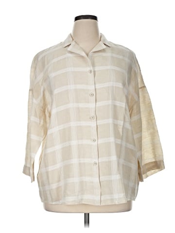 Lafayette 148 New York 3/4 Sleeve Button-Down Shirt (view 1)