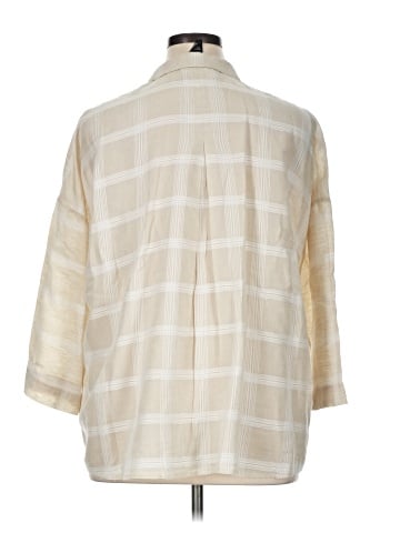 Lafayette 148 New York 3/4 Sleeve Button-Down Shirt (view 2)