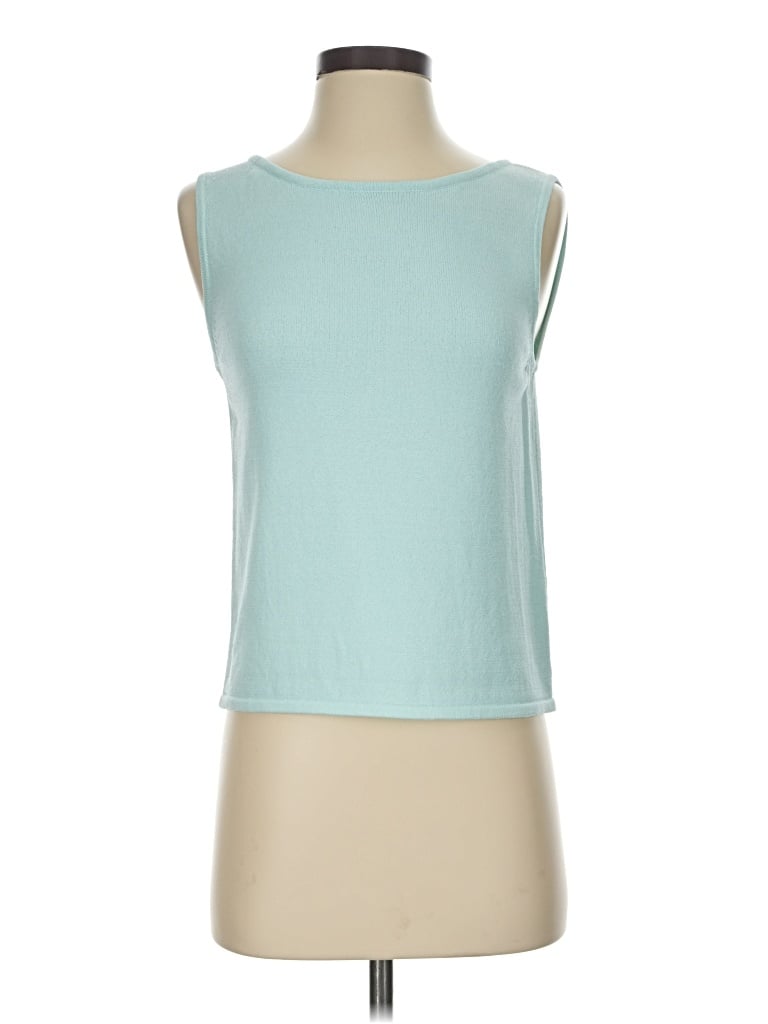 Pre-owned Bloomingdale's Sleeveless Top Teal Boatneck Tops