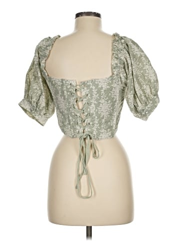 Olivaceous Short Sleeve Blouse (view 2)