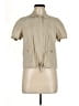 Theory Tan Short Sleeve Blouse Size 6 - photo 1