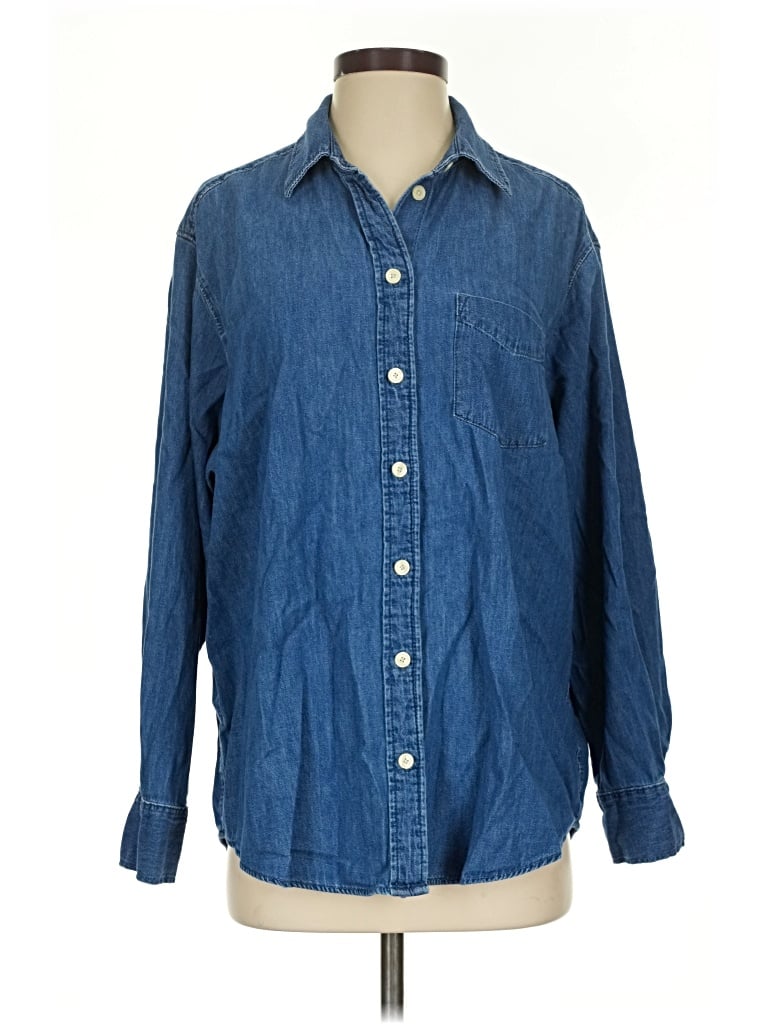 Pre-owned Gap Long Sleeve Button Down Shirt In Blue