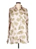 Topshop 100% Polyester Print Ivory Long Sleeve Blouse Size 12 - photo 1