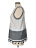 Nic + Zoe 100% Polyester Stripes Gray Sleeveless Top Size L - photo 5