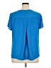 Ann Taylor LOFT 100% Polyester Blue Short Sleeve Blouse Size XL - photo 2