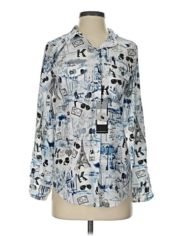 Karl Lagerfeld Paris Long Sleeve Blouse (view 1)