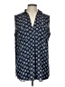 Ann Taylor 100% Polyester Blue Sleeveless Blouse Size L - photo 1