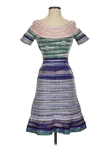 Herve Leger Sunrise Liza Striped Mini Dress (view 1)