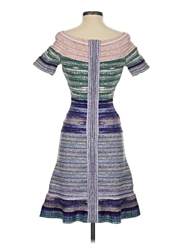 Herve Leger Sunrise Liza Striped Mini Dress (view 2)