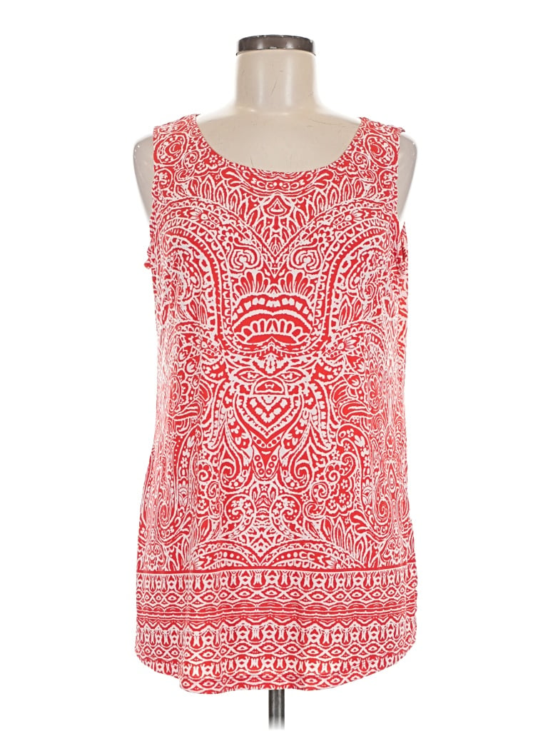 Pre-owned Susan Graver Tank Top Red Strapless Neckline Tops