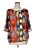 One World 100% Polyester Orange 3/4 Sleeve Blouse Size XL - photo 1